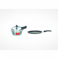 Prestige Popular Aluminium Outer Lid Pressure Cooker, 2 Litres, Silver & Prestige Aluminium Omega Select Plus Non-Stick Omni Tawa, 25cm , Black