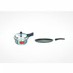 Prestige Popular Aluminium Outer Lid Pressure Cooker, 2 Litres, Silver & Prestige Aluminium Omega Select Plus Non-Stick Omni Tawa, 25cm , Black
