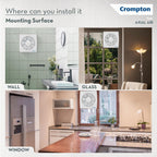 Crompton Axial Air 200 mm (8 inch) Kitchen/Bathroom/Office Exhaust (Ventilation) Fan | 1585 RPM |