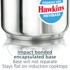 Hawkins 3 Litre Pressure Cooker | Stainless Steel | Hevibase | Straight Body | Tall Design | Induction Safe | Ideal for 3–4 persons | Silver.