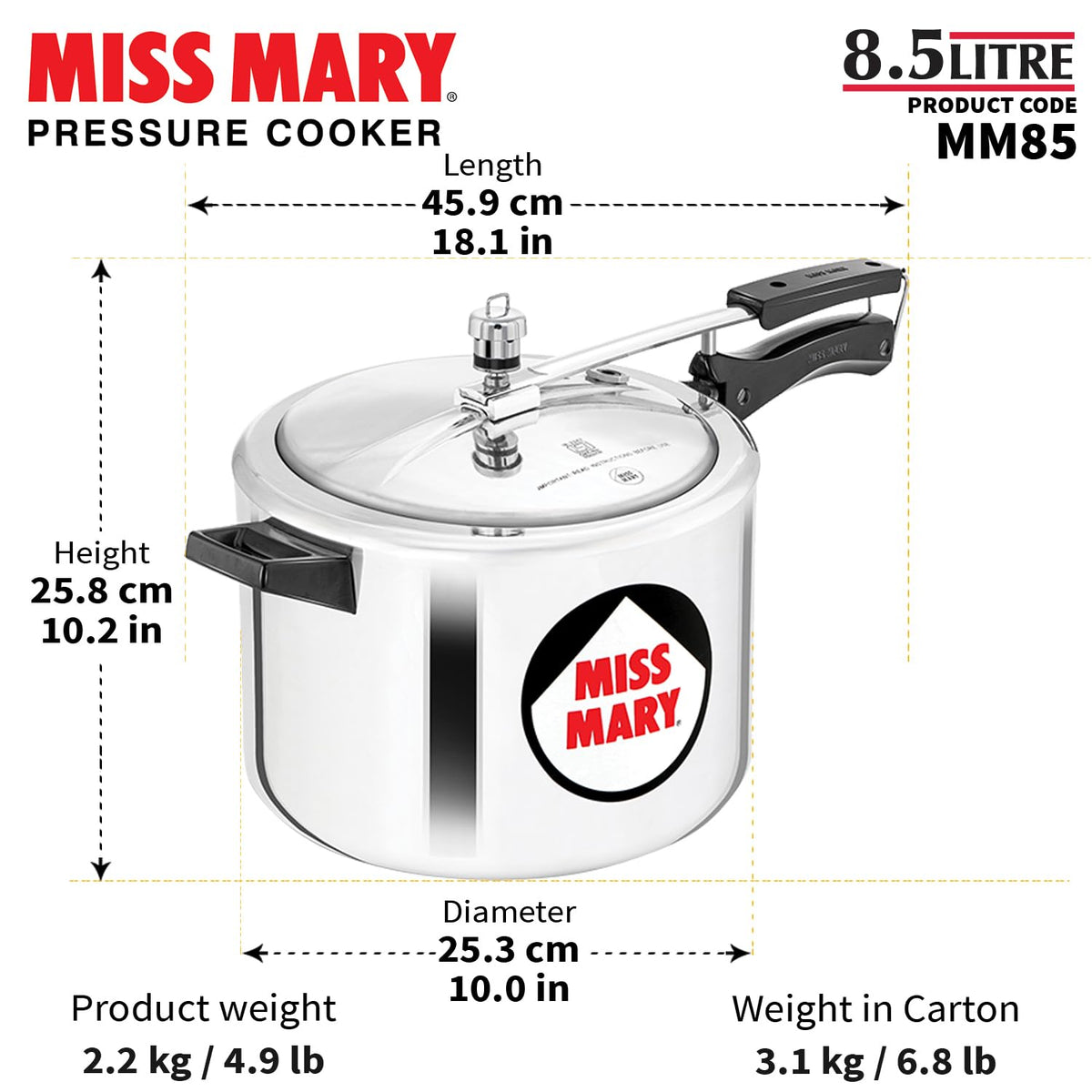 Miss Mary 8.5L Pressure CookerMiss Mary 8.5L Pressure Cooker