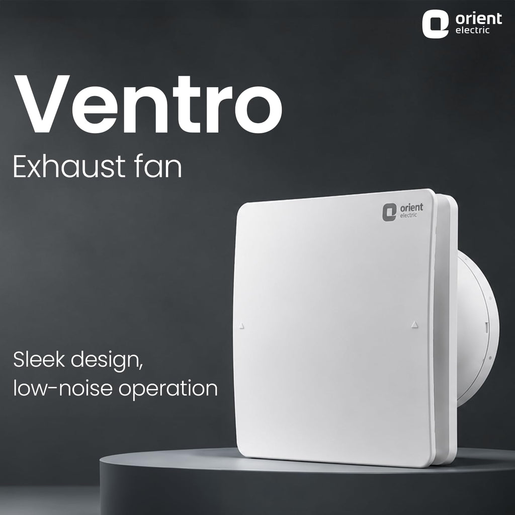 Orient Ventro exhaust 150 mm | White | Glass and wall mountable | Elegant design with high performance | Noiseless Operation | 2 year warranty