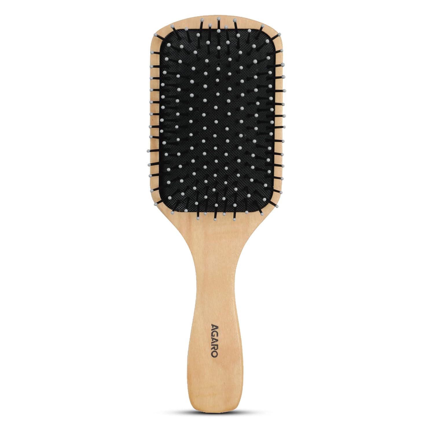AGARO Wooden Paddle Hair Brush with Strong & flexible nylon bristles having Anti static ball tips, For Grooming, Straightening, Smoothing, Detangling...