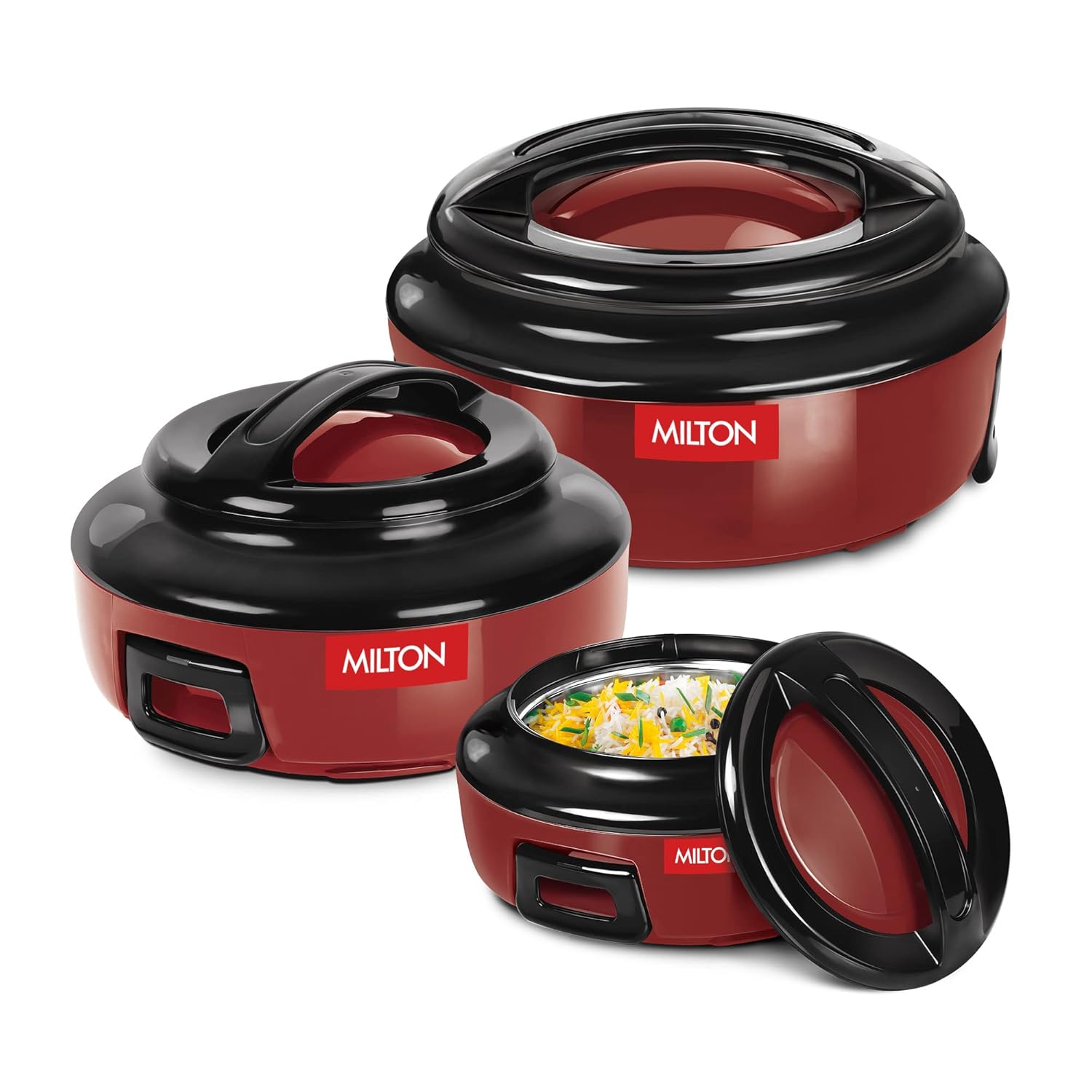 Milton Ernesto Inner Stainless Steel Jr. Casserole Set of 3 (390ml, 720 ml, 1320 ml)