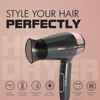 Havells 1200W Foldable Hair Dryer; 3 Heat Settings With Cool Shot (Hot/Cool/Warm),Heat Balance Technology|Cool Black|Your Perfect Blow Dry Companion For...