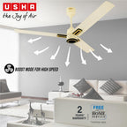 USHA AeroEdge Plus 1200mm BLDC Ceiling Fan with IR Remote | LED Indicator | BEE 5 Star Rated Energy Efficient |100% Copper Motor|High Air Delivery..