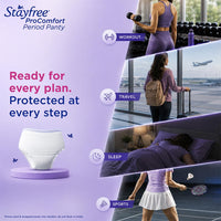 Stayfree ProComfort Period Panty for Women | Disposable Period Pants Pack of 5, M - L | Air Soft Cover | 360° Leakage Protection for Heavy Flow| Snug Fit | Odour Control
