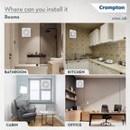 Crompton Axial Air 200 mm (8 inch) Kitchen/Bathroom/Office Exhaust (Ventilation) Fan | 1585 RPM |