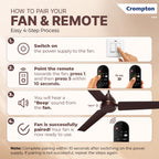 Crompton Energion Hyperboost 1200mm BLDC Ceiling Fan | Point Anywhere Remote Control | BEE 5 Star Rated Energy Efficient | Superior Air Delivery | Smoked Brown 2 Year...