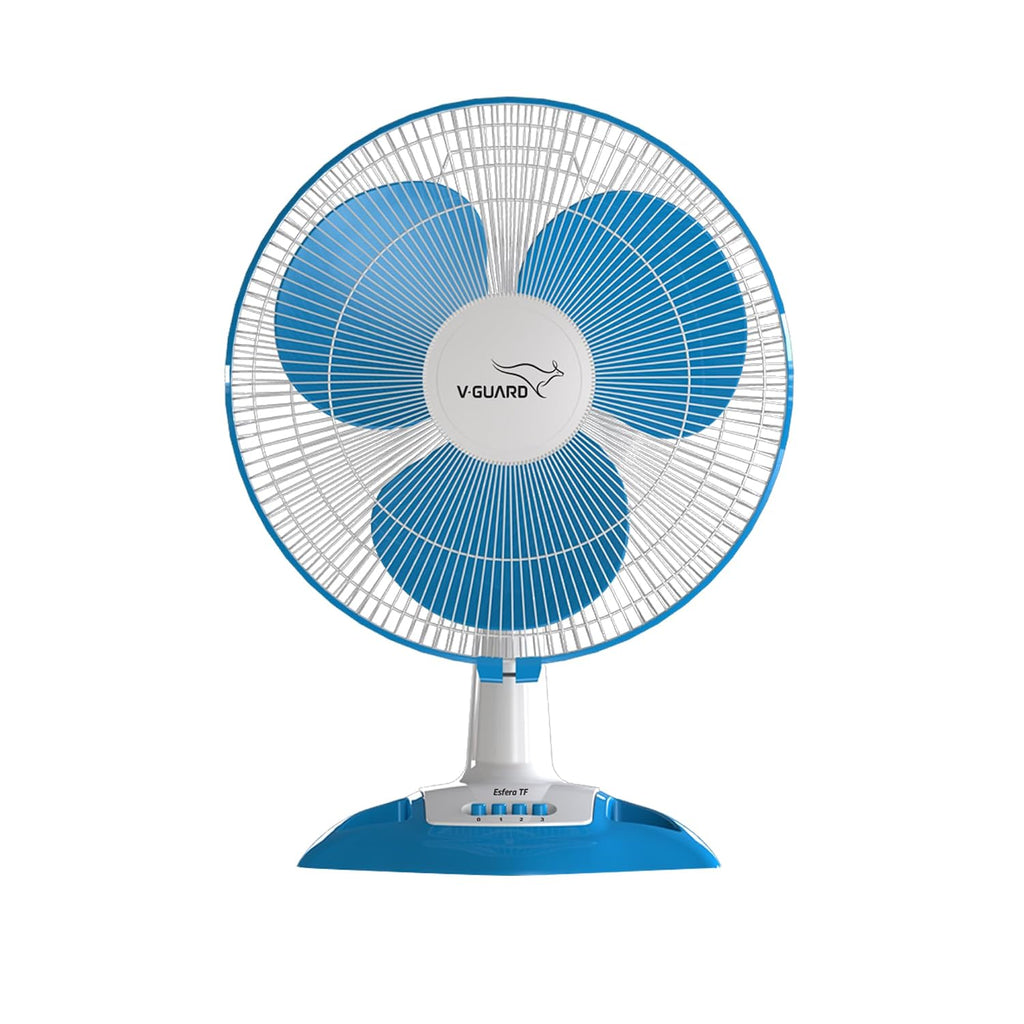 V-Guard Esfera 400mm Table & Wall Fan|ABS Body|White Blue