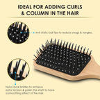 AGARO Wooden Paddle Hair Brush with Strong & flexible nylon bristles having Anti static ball tips, For Grooming, Straightening, Smoothing, Detangling...
