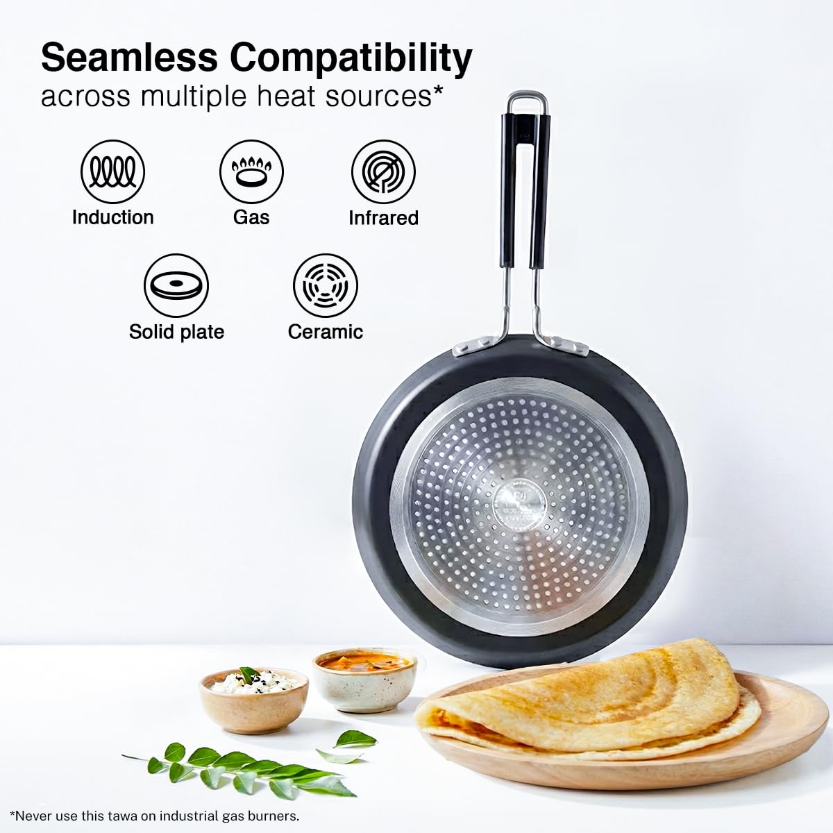 Prestige Durastone Hard Anodised Non-Stick Omni tawa(29 cm)|6 Layers Extra Durable Stone Coating|