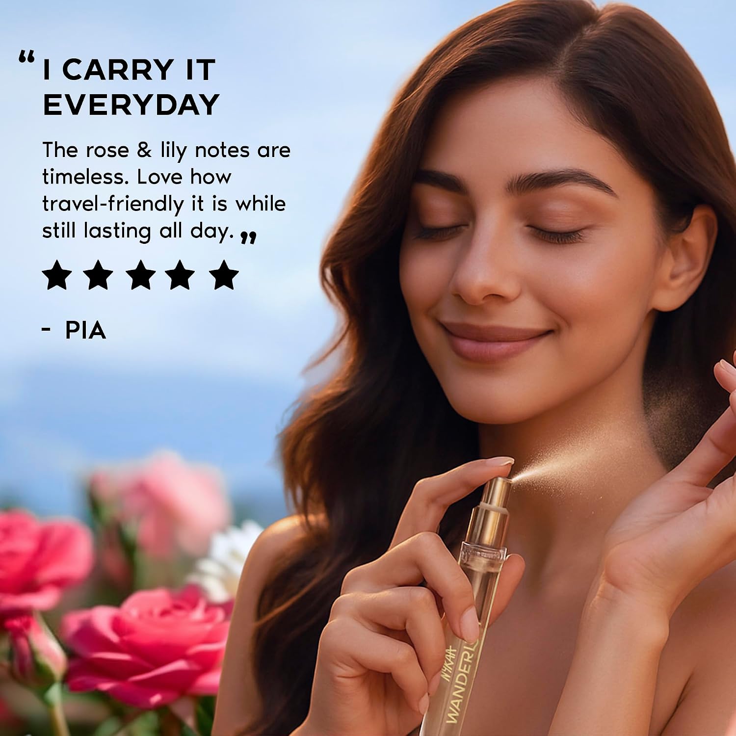 Nykaa Wanderlust English Country Rose Eau De Parfum I Travel size, mini Perfume for Women – 16 ml I Rose & fresh Lilly Perfume | Long–Lasting,...
