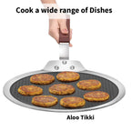 Hawkins 28 cm Dosa Tava, Triply Stainless Steel Shielded Nonstick Tawa with Rosewood Handle, Honeycomb Non Stick Induction Tawa, Silver (NSDT28)