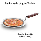 Hawkins 26 cm Paratha Tava, Triply Stainless Steel Shielded Nonstick Tawa with Rosewood Handle, Honeycomb Non Stick Induction Tawa, Silver (NSPT26)