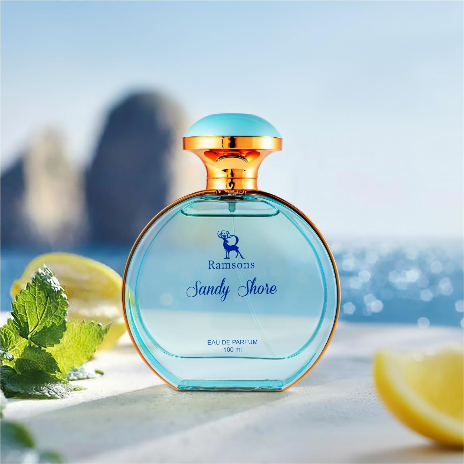 Ramsons - SANDY SHORE Eau De Parfum | 100 ML | Perfume For Women | TN - Mint, Lavender, Bergamot, Mandarin orange, Lemon | MN - Sea grass, Ginger, Jasmine...