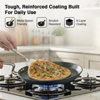 Prestige Durastone Hard Anodised Non-Stick Omni tawa(29 cm)|6 Layers Extra Durable Stone Coating|
