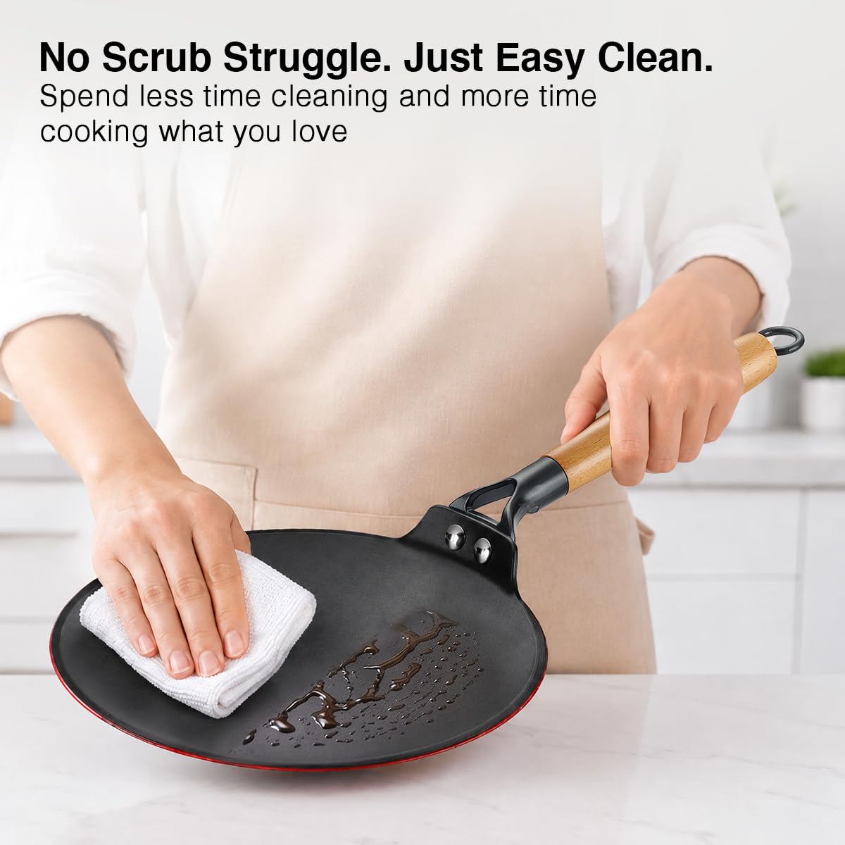 Prestige Castlite Enamel Coated Lightweight Cast Iron Concave Tawa 25cm | High Heat Retention, Rust-Proof | Gas & Induction Compatible |