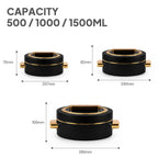 CELLO Satin Insulated Casserole Hot Pot Box Set of 3 Pcs (500ml, 1000ml, 1500ml) Black |