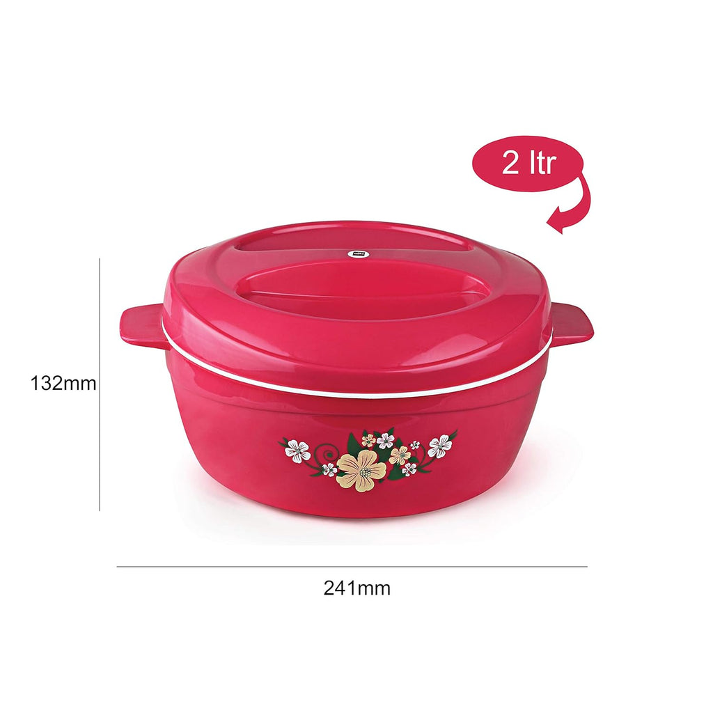 Cello Roti Plus Insulated Casserole Hot Pot Box Case with Lid 1500 ml Pink |