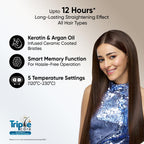 VEGA Hair Straightener Brush With Up To 12 Hrs Straightening Effect,Triple Care & Thermoprotect Technology