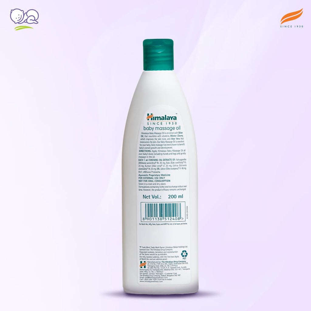 Himalaya Baby Massage Oil 200ml | All-round growth | Strong Bones & Muscles