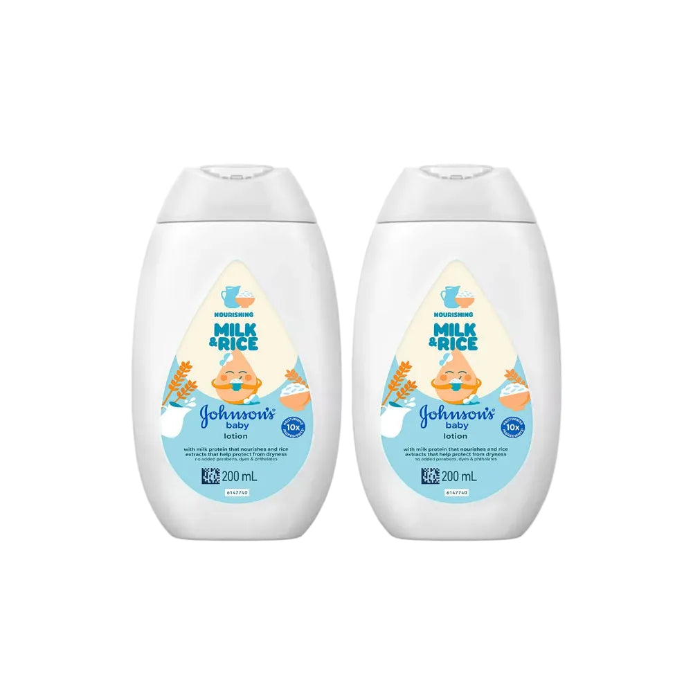 Johnson's Johnson & Johnson Baby Milk and Rice Baby Lotion 200ml (Pack of 2)