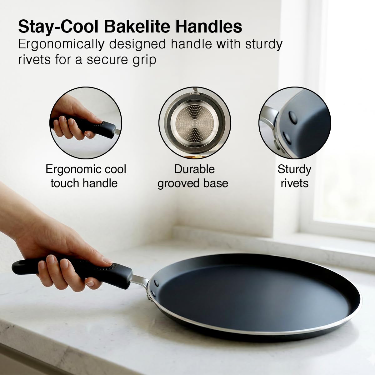 Prestige Non-Stick Dosa Tawa 27.5cm | OSP IB | Gas & Induction Compatible |
