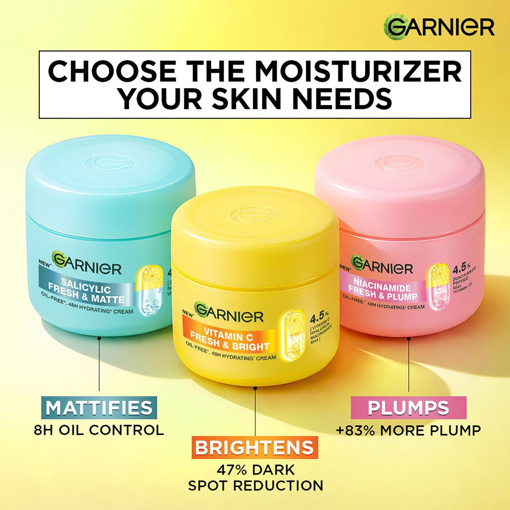 Garnier Fresh & Bright Vitamin C Sorbet Gel Face Moisturizer Cream, 45g