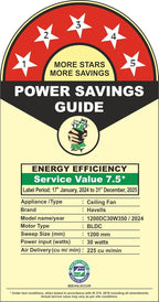 Havells FAB BLDC Underlight 1200 mm Ceiling Fan| 5 Star| Upto 65% Saving| Air Delivery: 235 cmm|Low Wattage: 30W| Low Noise|4 Speed Mode| 380 RPM| 2 Years...