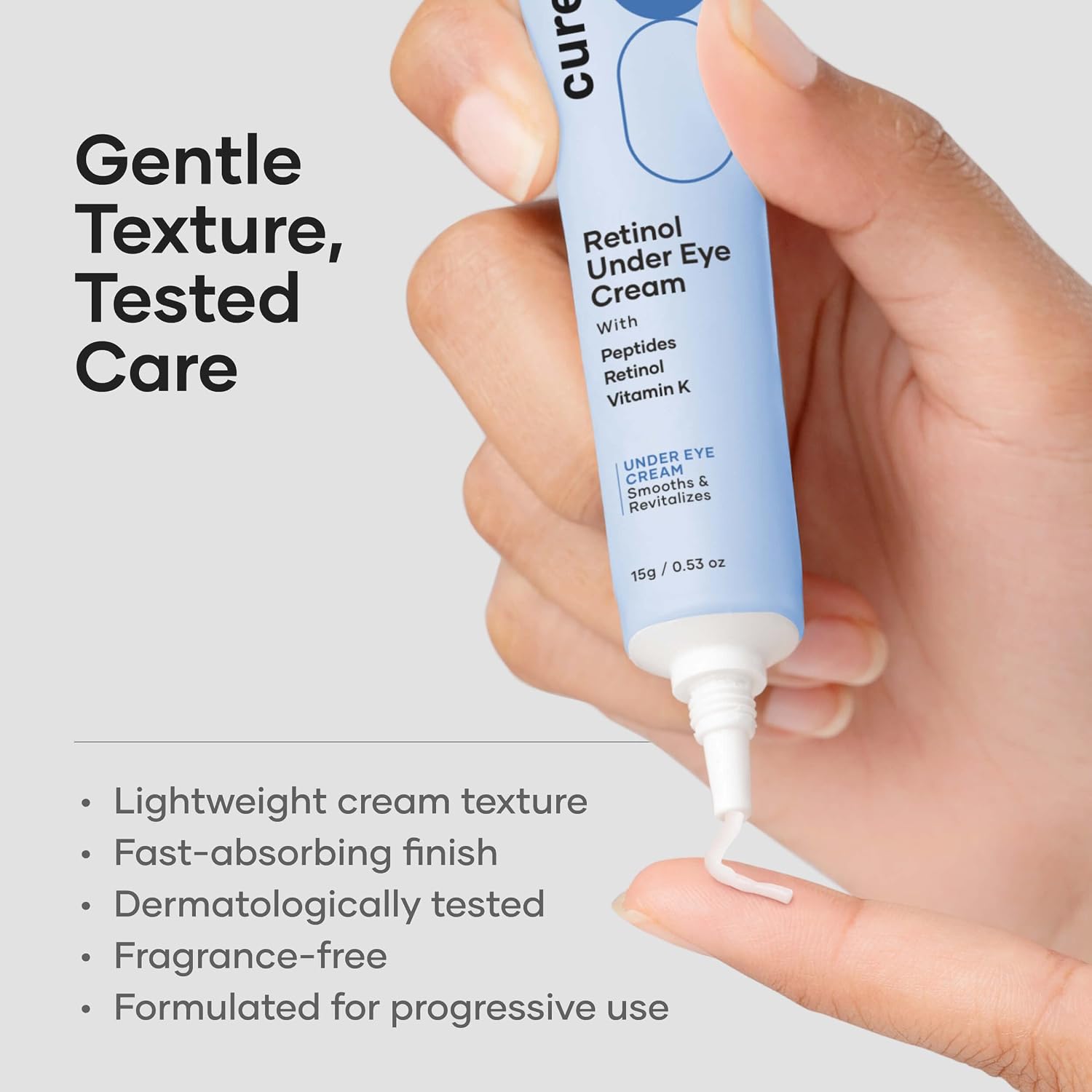 Cureskin Vitamin K + Retinol 0.1% Under Eye Cream | Reduces Dark Circles, Puffiness & Fine Lines | With Collagen Peptides | Night Cream for Women &...