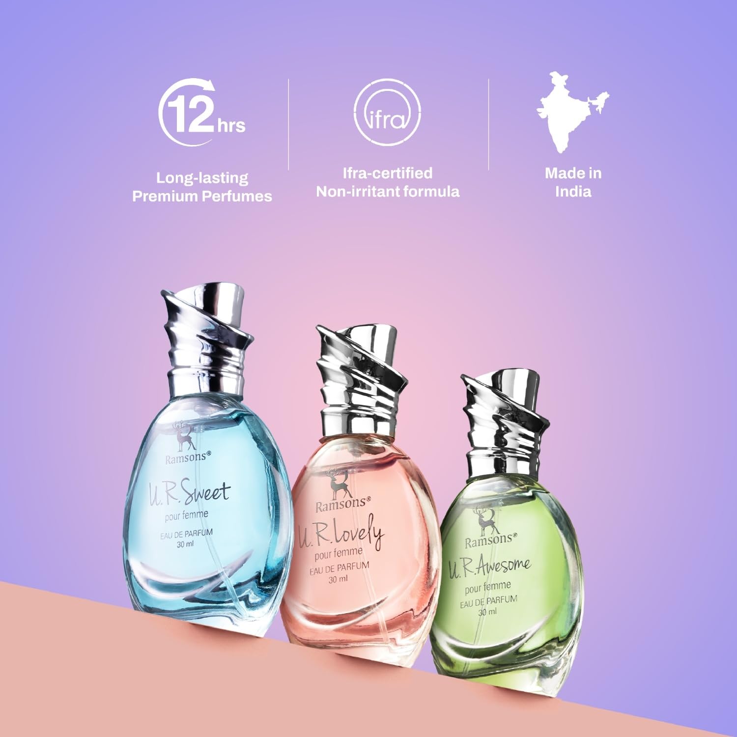 Ramsons - U R LOVELY Eau De Parfum | 30 ML | Perfume For Women | TN - Bergamot, Peach, Orange, Grapefruit, Aquatic | MN - Lilly of the valley, Rose, Jasmine...