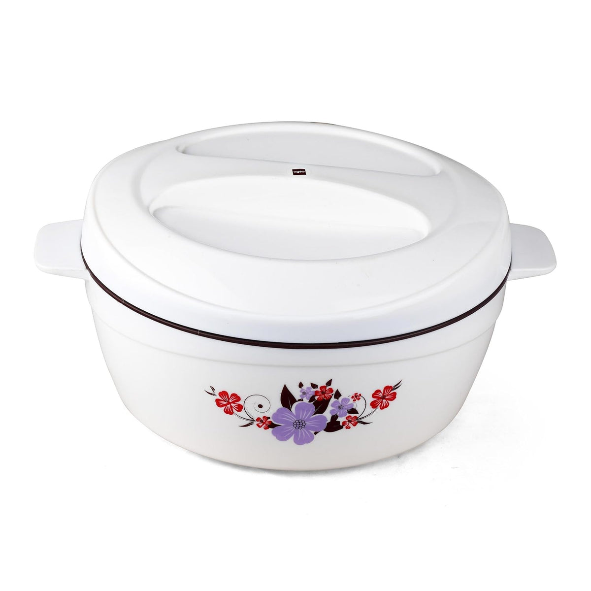 Cello Roti Plus Insulated Casserole Hot Pot Box Case with Lid 2500 ml White & Brown |