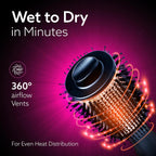AGARO Hot Air Brush for Hair, Blow Dryer Brush, Volumizer & Styler, 360° Air flow Vent, Oval Barrel for Hair Volume, Charcoal Bristles, Ceramic Coating...