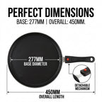 CELLO Aluminium Non-Stick Induction Base Dosa Tawa with Detachable Bakelite Handle 28 CM Black