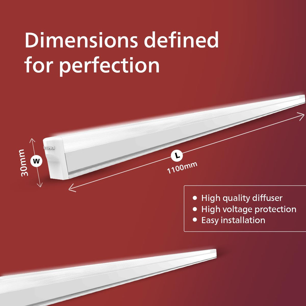 Philips 20-Watt LED Batten/Tubelight | Ujjwal 4-ft LED Batten for Living room & Bedroom | Colour : Cool Day Light, Pack of 10