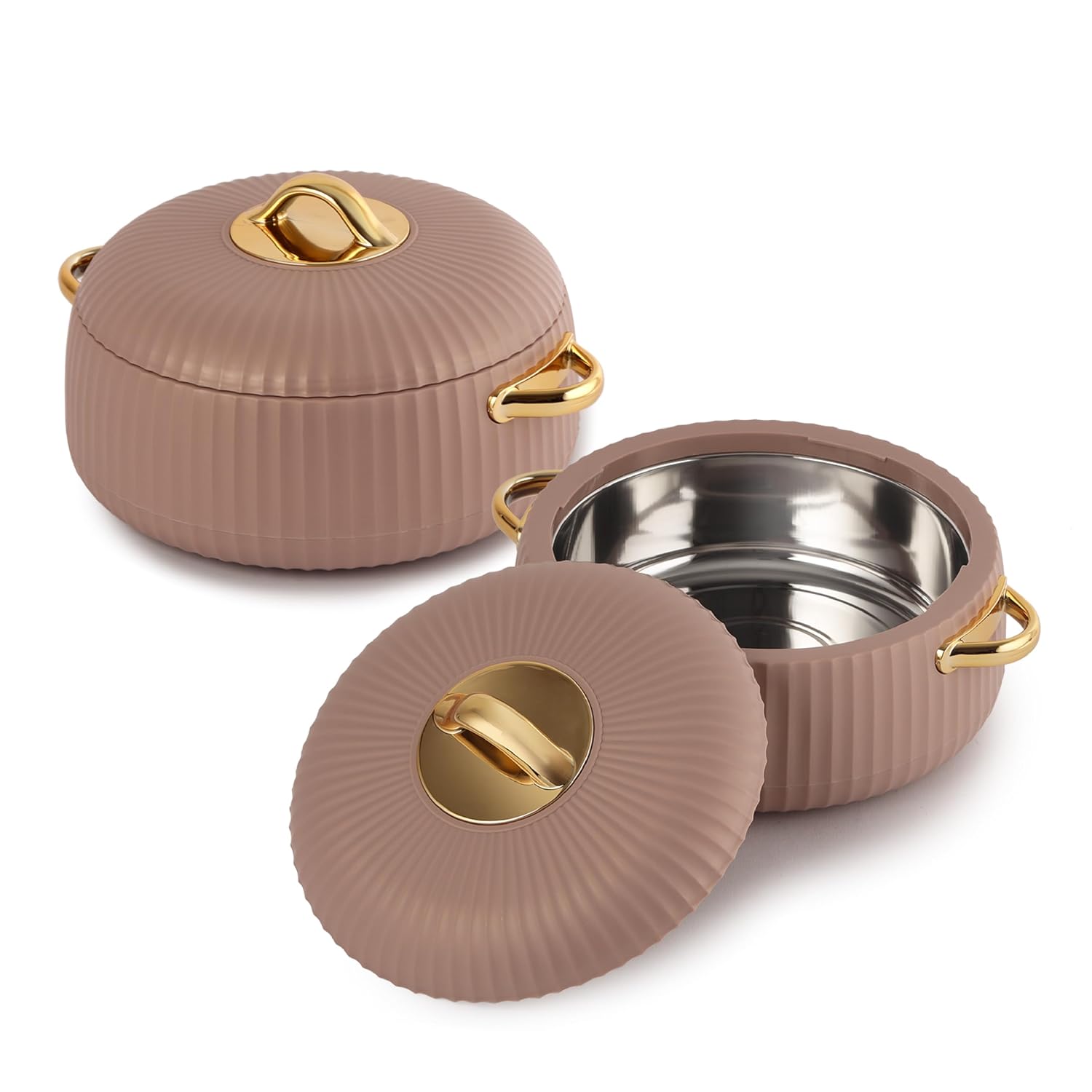 CELLO Aurum Insulated Casserole Hot Pot Box Set of 2 Pcs 1000ml Brown |