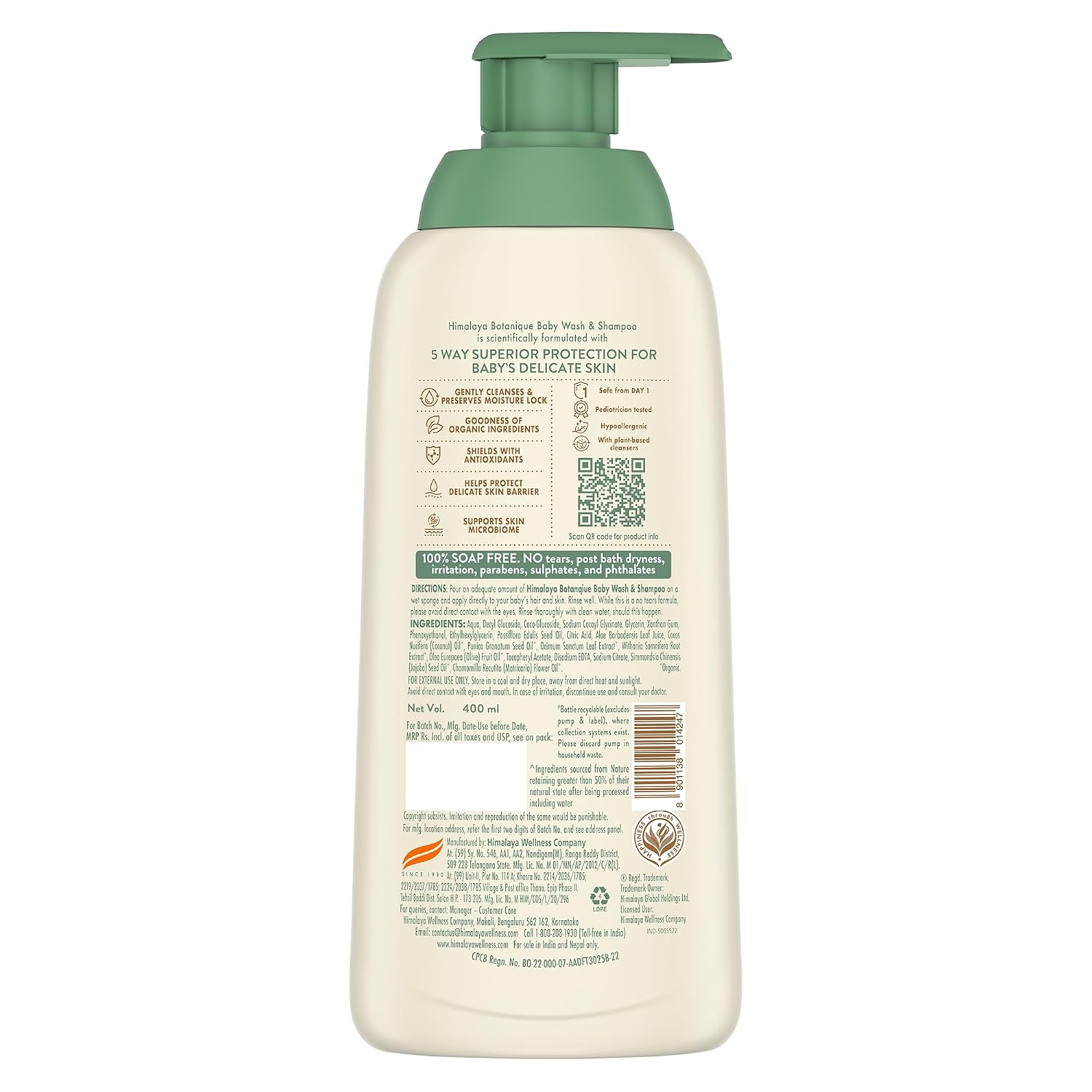 Himalaya Botanique Baby Wash & Shampoo 400 ml