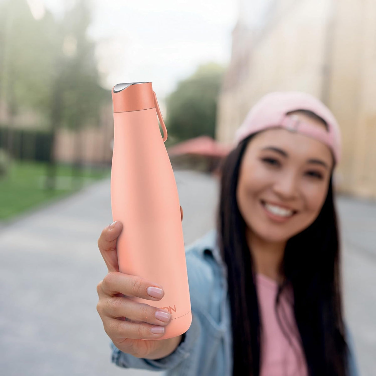 Milton Fame 1000 Thermosteel Water Bottle 880 ml, 24 Hr Hot and Cold I Leak Proof Lid, ISI Certified I Vacuum Insulated I for Office, Gym, School I Peach