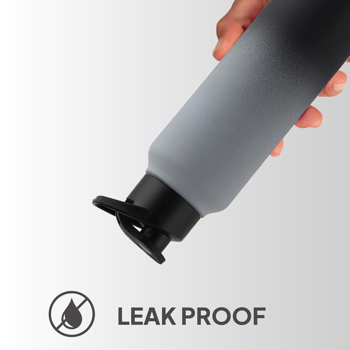 CELLO Aqua Pro Max Stainless Steel Water Bottle 1000 ml Black & Grey | ISI Certified Single Wall Rust & Leakproof Fridge Safe Stylish Easy Grip Colorful Steel Water Bottle For Office & Daily Use