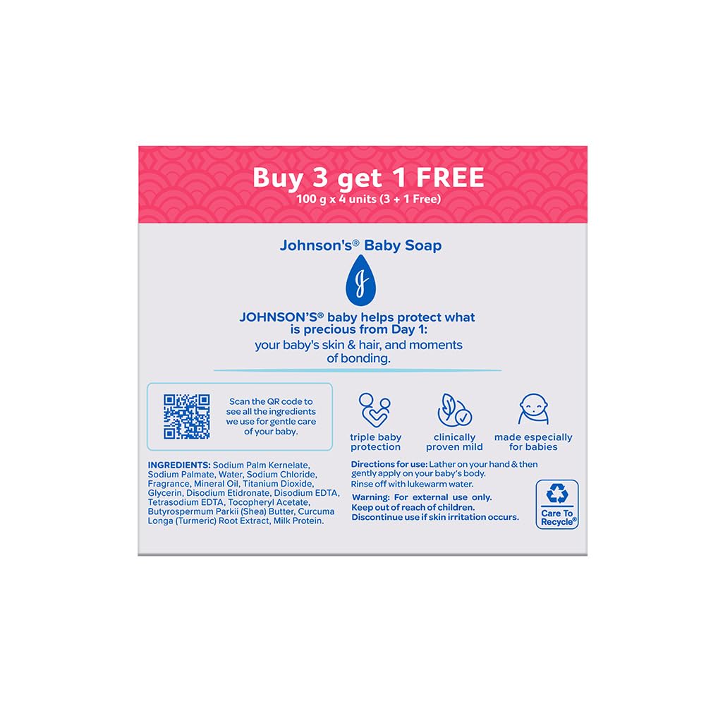 Johnson's Baby Soap 100g (Buy 3 Get 1 Free)