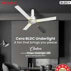 Havells CERA BLDC 1200mm Premium Underlight Ceiling Fan with 100% Pure Copper|Watt: 35|Air Flow: 225 cmm|Speed: 350 RPM|...