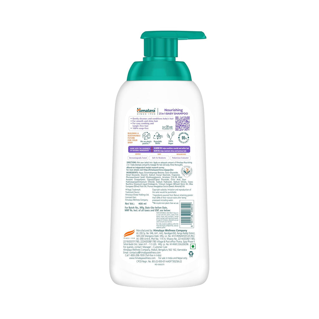 Himalaya 2-in-1 Nourishing Baby Shampoo+Conditioner (400ml)