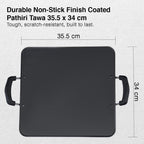 Prestige Omega Select Plus Aluminium Square Pathri Tawa 31cm|3 Layer Teflon Non Stick|Metal Spoon Friendly