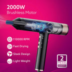 AGARO Royal BLDC Professional Hair Dryer, Brushless Motor, Ionic technology, 2000W, 110000 RPM, Fast Drying, 3 Speed & 3 Temperature Settings, Cool Shot...