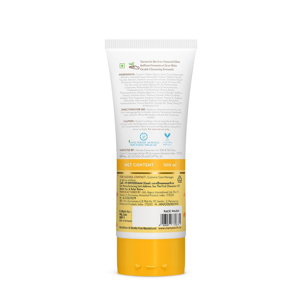Mamaearth Ubtan Natural Glow Face Wash with Turmeric & Saffron,100ml