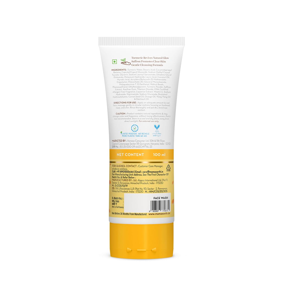 Mamaearth Ubtan Natural Glow Face Wash with Turmeric & Saffron,100ml