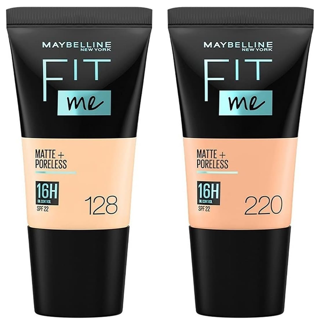Maybelline New York Fit Me Matte+Poreless Liquid Foundation Medium Coverage For Oily Skin Powder Tube,220 Natural Beige,18Ml,128 Warm Nude,,Pack Of 1