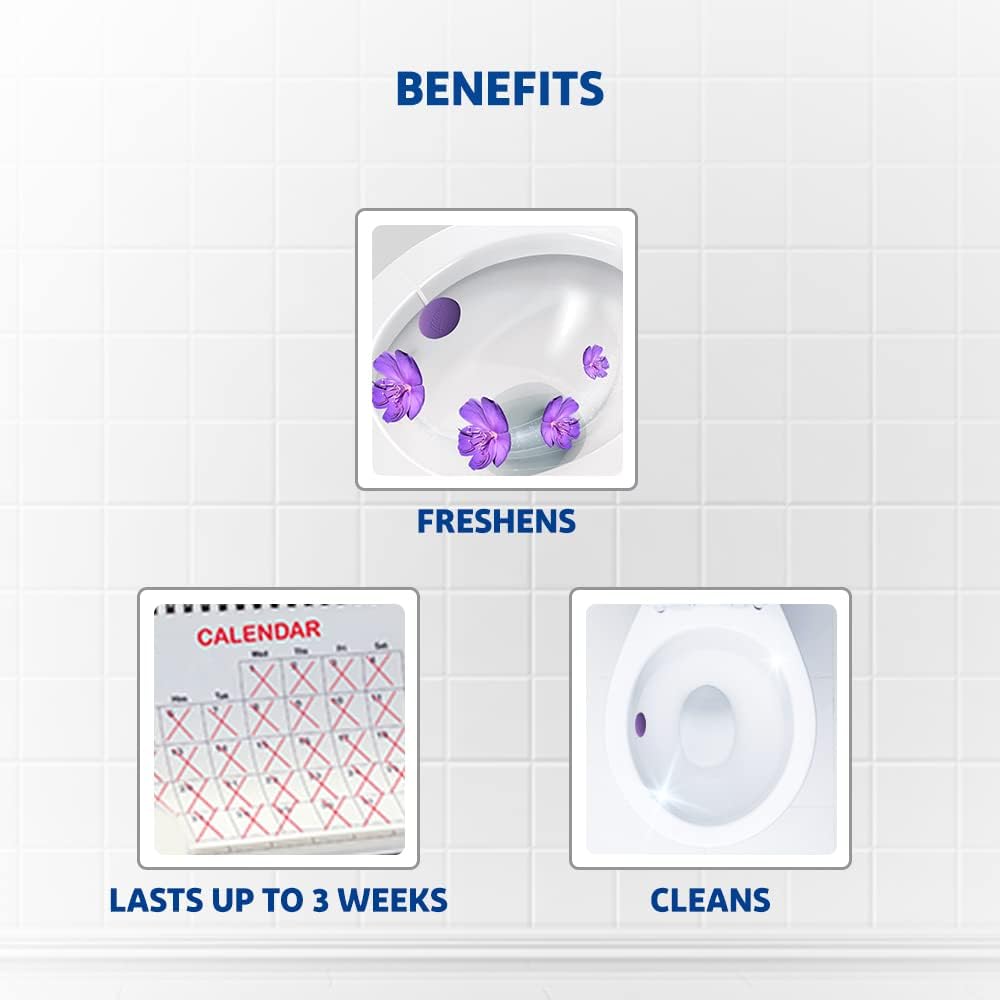 Harpic Hygienic Toilet Cleaner Rim Block, Lavender - 26 g (Pack of 3) | India's # 1 Toilet Cleaner