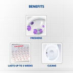 Harpic Hygienic Toilet Cleaner Rim Block, Lavender - 26 g (Pack of 3) | India's # 1 Toilet Cleaner
